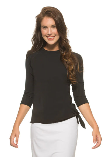 BST-TST Black Basic Swim Top with Side Twist